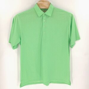 Donald Ross Shirt Mens Extra Large Green Golf Polo Gingham Plaid Stretch